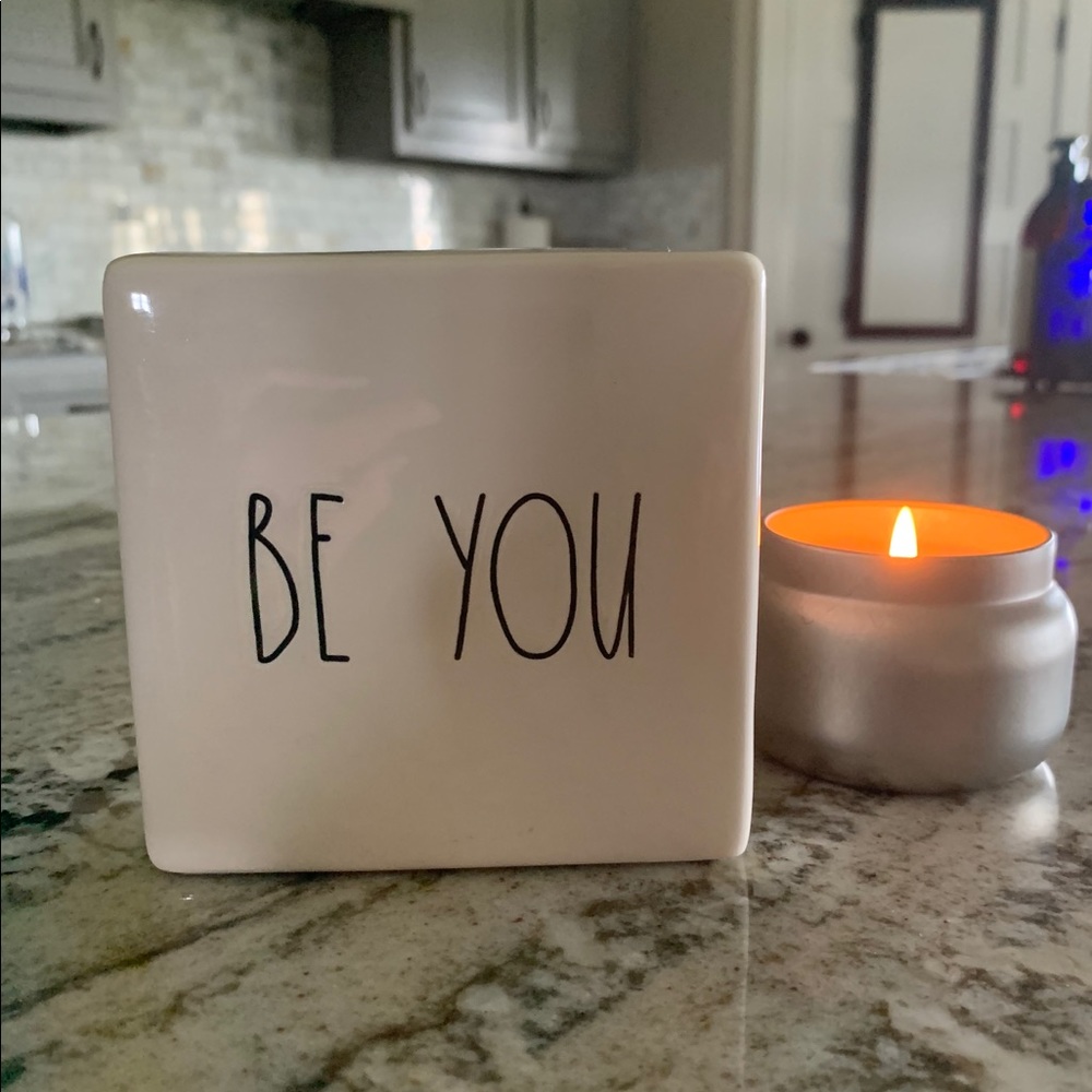 Rae Dunn Double Sided Glass Block